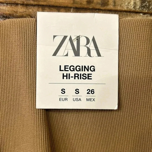 Zara Split Leg Hi-Rise Pull-On Legging Tan Size Small - Picture 11 of 14